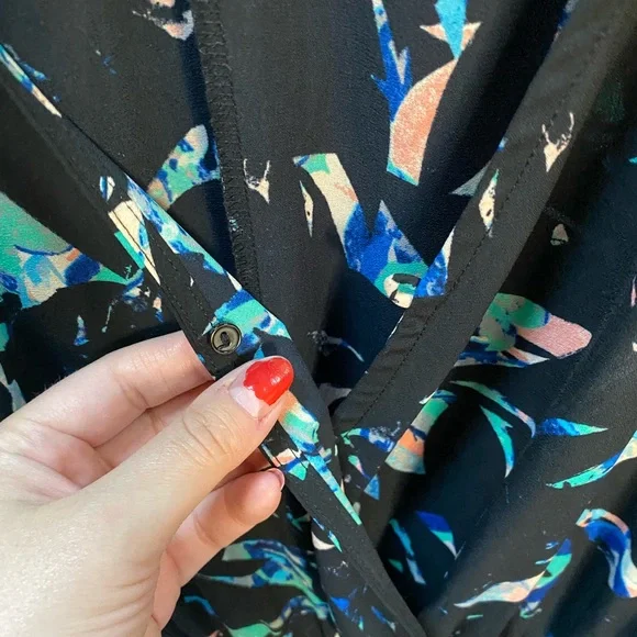 EUC ASTR the Label Geometric Cold Shoulder Romper (Size:L) - Picture 8 of 16